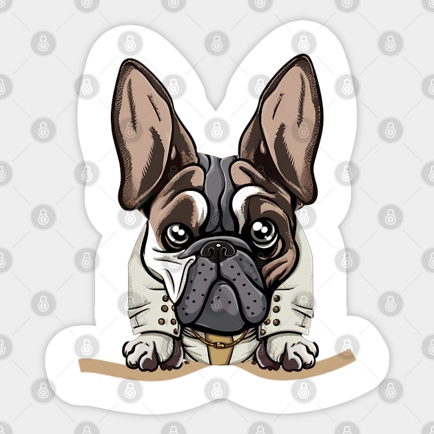 dog in pocket funny puppy for dog lover Bulldog Sticker by GraphGeek